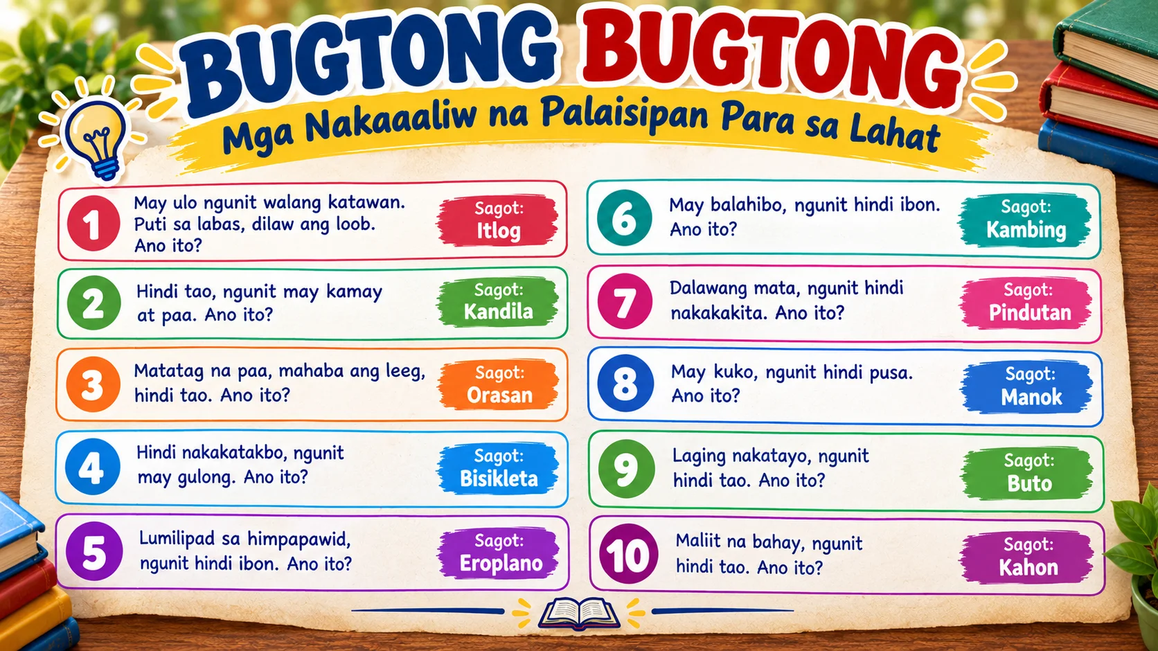 Bugtong Bugtong: Mga Nakaaaliw na Palaisipan Para sa Lahat